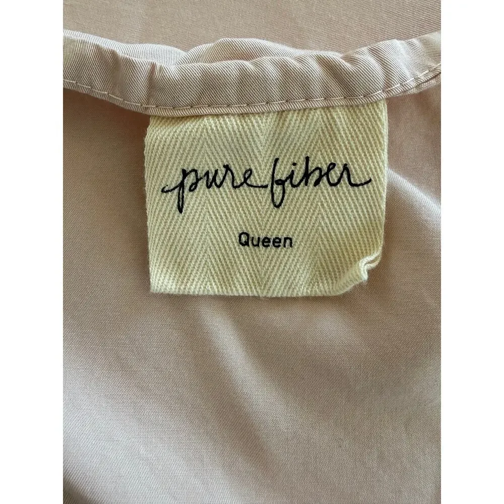 Pure Fiber Bamboo Queen Flat Sheet Blush Pink Viscose Cooling Soft Bedding Linen